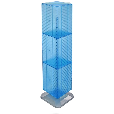 Azar Displays Four-Sided Pegboard Tower Revolving Display Panel Size 14"W x 60"H 701464-BLU